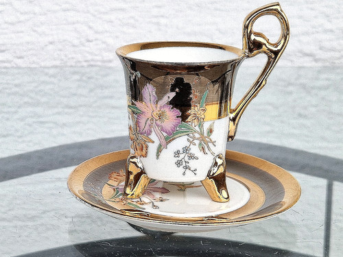 Alte mokkatasse und untertasse - mokkatasse,