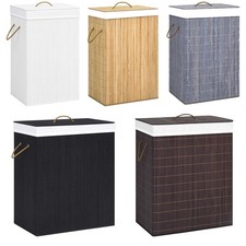 Wäschekorb Wäschetruhe Wäschebox Wäschesammler Eckig Bambus 72 L-100 L