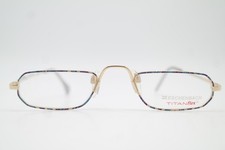 Vintage Brille TITANFLEX 3663 Mehrfarbig Gold Eckig Brillengestell eyeglasses