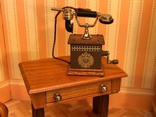 Bodo Hennig nostalgisches Telefon m. Klingelton. Für Puppenstube M 1:10/1:12 TOP