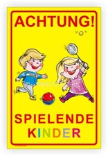 Warnschild spielende Kinder