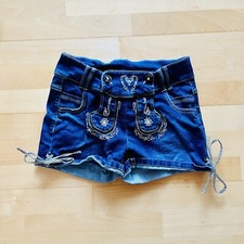 Jeans-Hotpants im Trachtenlook / Trachten-Shorts  - Größe S 