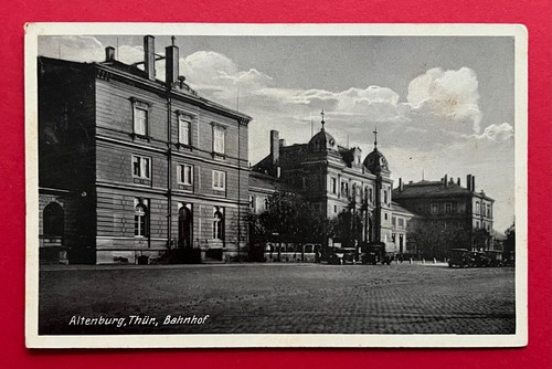 Altenburg 1935 bahnhof - ak,
