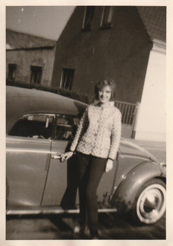 Vintage foto junge frau mit - vintage,