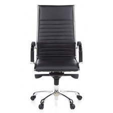 hjh OFFICE Bürostuhl Chefsessel Drehstuhl PARMA 20 Leder schwarz Chrom 110kg