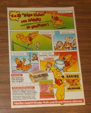 Seltene Werbung HARIBO GOLDBÄREN STAFETTEN Süße Kiste Ballweitwurf Comic 1987