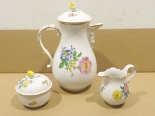 Meissen Porzellan Service 3 Teile Kaffeekanne + Zuckerdose + Milchkanne  2.Wahl