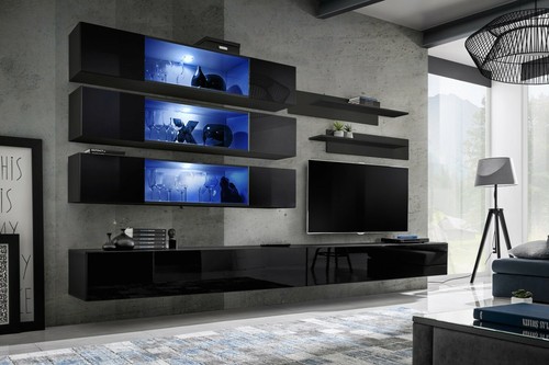 Anbauwand wohnwand wohnzimmer - wohnwand,