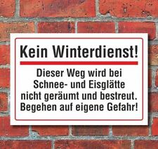 Schild Kein Winterdienst, keine Räumung, 3 mm Alu-Verbund