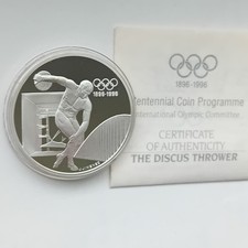 Frankreich 100 Francs 1994 PP 1Unze999 Silbermünze Diskuswerfer 100Jahre Olympia