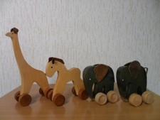 Holzspielzeug: Giraffe + Pferd