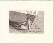 Exlibris Bookplate Radierung Eberhard Schlotter 1921-2014 Frauenakt Akt