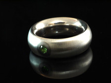 Ring 925 Sterling Silber  Ring 97792 mit Tsavorit grün Gr 56 Fassung Palladium