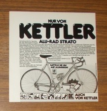 Seltene Werbung KETTLER ALU-RAD Strato - Aerodynamik für Sportler 1981
