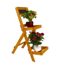 Holz Blumenleiter 2 Ablagen