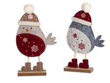 2er Set Dekofiguren Vogel mit