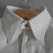 1950er britisches marcella Smoking Hemd nach Maß abknöpfbarer Kragen Gr 38-39