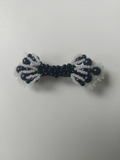 Haarklemme  6 Cm. Metallteil, Haarspange 9×3 Cm, Handarbeit Aus Perlen