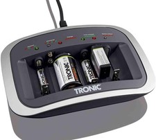 TRONIC Universal Batterie Ladegerät wiederaufladbare Batterien für  AAA, AA, C D