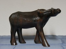 Skulptur Wasserbüffel Asien Handarbeit Schnitzkunst Kunsthandwerk vintage