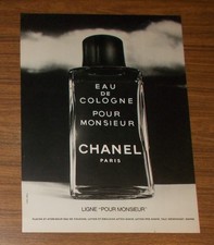 Seltene Werbung vintage CHANEL POUR MONSIEUR Eau de Cologne 1972