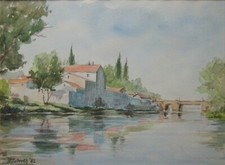 Schroth Jürgen- St.Giles am Canal du Rhone in Sete - Aqu. a. Papier - sign.- dat