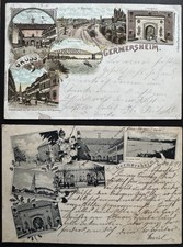 Germersheim - zwei Karten - Litho - Ansichten - 1897 gelaufen
