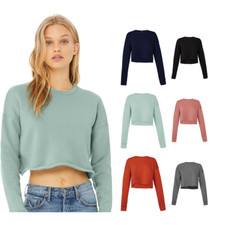 Bella Canvas Bella + Leinwand Frauen gekropft Crew Fleece 7503 - Schnelle Mode B