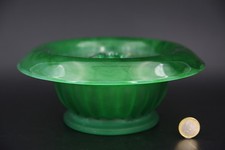 Davidson Glas Vase mit Blumenfrosch- Green Cloud- Art Deco #G2