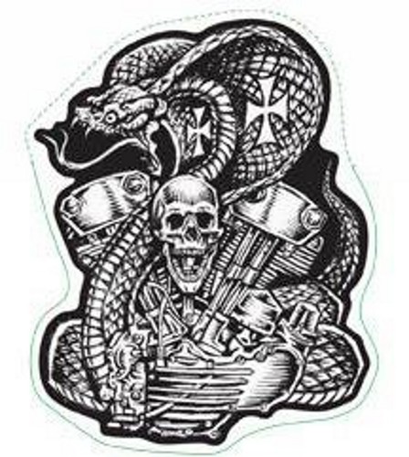 Aufkleber totenkopf schlange - totenkopf,
