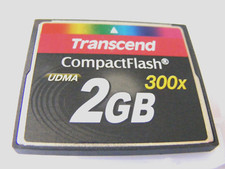 . . 2GB Compact Flash Card 300x UDMA ( 2 GB CF Karte ) TRANSCEND gebraucht . .