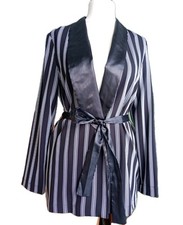  ZARA STRIPED KIMONO BLACK