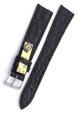 19mm /16mm flach echt ALLIGATOR kompatibel mit Patek Omega GERMANY black Kroko
