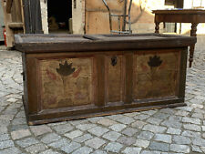 8/26/221  Truhe Thüringer Bauerntruhe Barocktruhe Flachdeckeltruhe bemalt 
