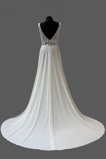 HBH Brautmode I Brautkleid A-Linie mit Raffung Chiffon Einzelstück Gr.34,36,42