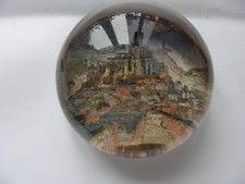 Alter flacher runder Briefbeschwerer Paperweight Mount Michel Frankreich