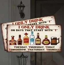 Blechschild Alkohol Drink Bar