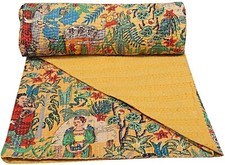 Tagesdecke Kantha Quilt Gelb