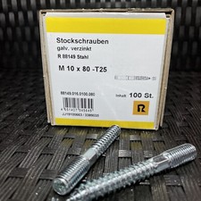 Reyher Stockschrauben M10x80 -T25 / 100Stk / Galv. Verzinkt-
