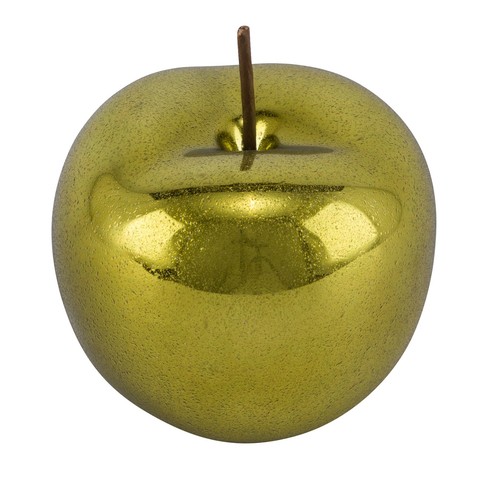 Keramikapfel grün metallic