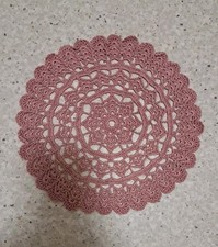 Häkeldeckchen 24,5cm altrosa