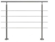 Edelstahl Handlauf Treppengeländer 100cm lang 106,5cm hoch 5 Streben