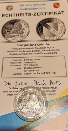 Silbermedaille 300 jahre - silbermedaille,