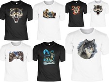 Wolf T-Shirt - Wölfe T-Shirt - Tiermotiv - Indianer Country - Wolfskopf Motiv