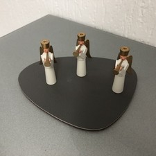 Mini Pyramidenfiguren 3 Engel mit Trompete weiß Erzgebirge 5 cm