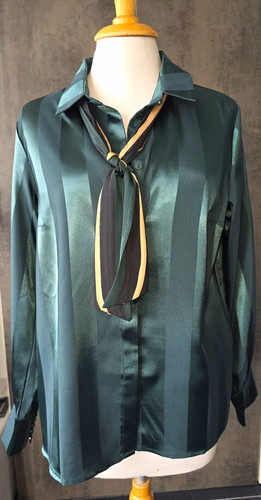 Satin bluse grün - satin,