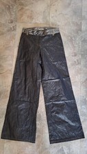 Freesoul JAP-03/1 Schlaghose Hose Jerans Hose schwarz glänzend Jeanshose Gr. 26