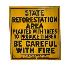 Vintage Tin Forestry Sign