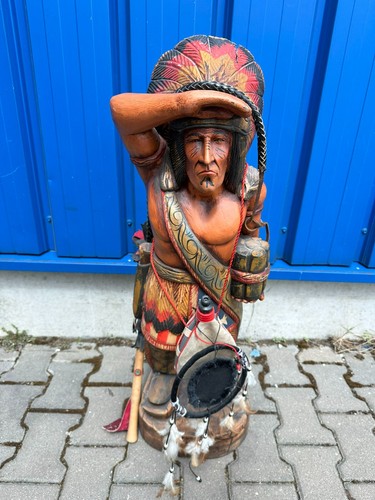 Indianer skulptur figur holz - skulptur,