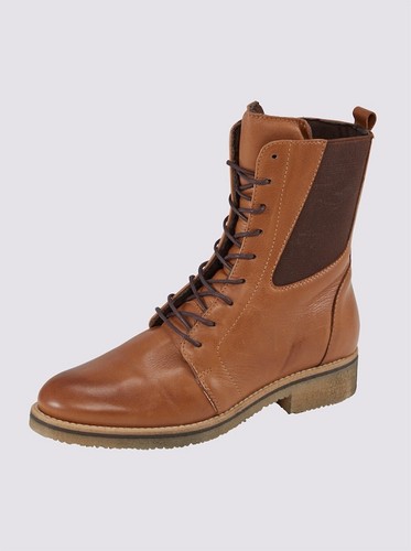Leder stiefelette braun - leder,